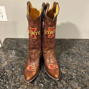 NWT Iowa State Cyclones Cowboy Western Boots Game Day Womens Sz 6.5 NEW